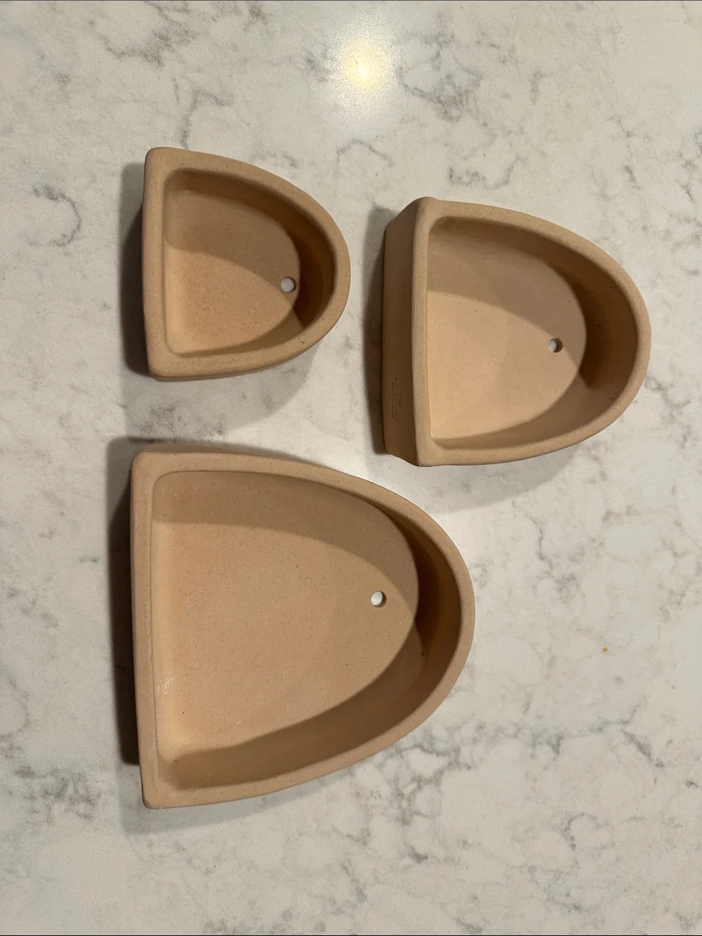 Neutral Tan/blush pink Ceramic Wall decor Trio - Set of 3